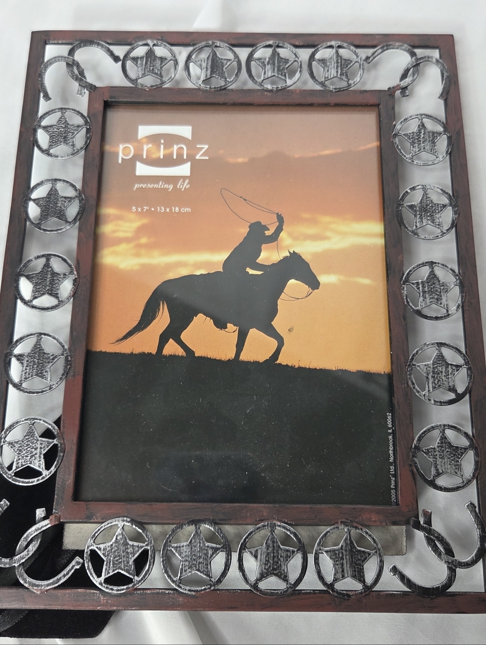 Prinz Western Star Photo Frame Brown and Silver 5x7